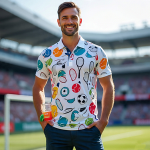 Sublimación de secado rápido transpirable de punto sólido para hombre para Polo de manga corta estilo de calle alta - Product Image 6