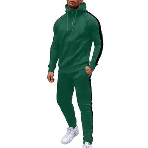 Ensemble de survêtement polaire imprimé uni pour homme, décontracté et athlétique, 450 GSM - Product Image 1
