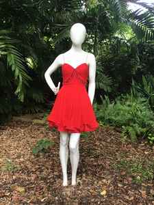 Robe de soirée élégante sans manches broderie antistatique col chérie perles pour fêtes dîners court naturel - Product Image 4