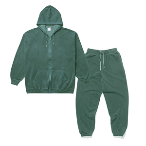 High Quality Vintage Acid <b>Wash</b> Tracksuits for <b>Men</b> 100% Cotton Hooded Collar Custom Zipper Streetwear for Winter - Product Image 1