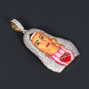 Resplandor brillante con creencia cristiana unisex hiphop 925 colgante de diamante de moissanite de corte redondo de plata esterlina con claridad VVS - Product Image 4