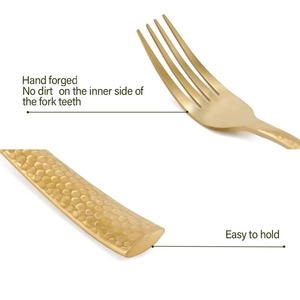 Juego de Cubiertos de Oro con Mango Martillado, Ideal para Restaurantes de Alta Cocina, Hoteles, Decoración de Mesa Elegante y Eventos en el Hogar - Product Image 3