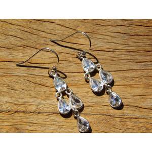 ทำด้วยมือ952เงินสเตอร์ลิงต่างหูเพทายลูกบาศก์ธรรมชาติต่างหูแฟชั่นสำหรับเธอ-รหัสผลิตภัณฑ์ E0961-GS - Product Image 1