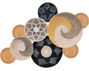 Prix usine circulaire mur rotin décoratif en osier tissé tenture murale panier bohême jonc de mer mur intérieur paniers décoration - Product Image 6