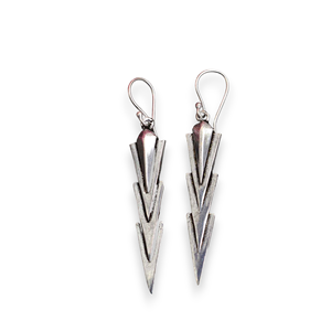 Pendientes Colgantes de Latón de Moda, Plateados, con Flecha Geométrica, Largos, Delicados, Vintage, Minimalistas, al por Mayor, para Mujer - Product Image 1