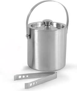 ถังน้ำแข็งโลหะสีทองแบบตอกลาย วางจำหน่ายในราคาขายส่ง เพิ่มความหรูหราให้กับบาร์ใดๆ พร้อมเก็บความเย็นของน้ำแข็งได้นานหลายชั่วโมง - Product Image 4