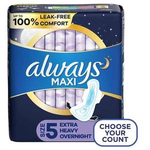 always Untra/always Discreet/Always Maxi Overnight <b>Pads</b>, Size 4, Overnight, Unscented, 48/ Always <b>Pads</b> Ultra Night and Day - Product Image 6