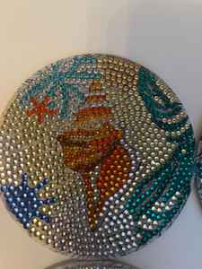 Juego de Posavasos con Diseño Floral, Posavasos de Vidrio con Cuentas para Bebidas, Posavasos para Decoración de Mesa de Centro - Product Image 3