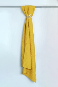 Tamaño personalizado 100% algodón Waffle suave al tacto sofá lanza duradero para el hogar Hotel Oficina viaje-decoración amarilla para sala de estar - Product Image 4