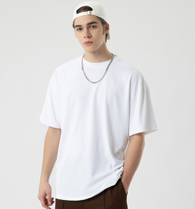 Premium Cotton Blank Heavyweight Blanco Negro Streetwear Oversize White Blank Camiseta en blanco para hombres - Product Image 3
