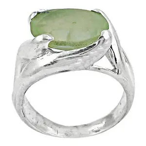 Anillo de Moda para Mujer con Gema Verde de Corte Ovalado, Plata 925 Chapada en Oro y Rodio, Engaste de 18K, Joyería Moderna - Product Image 3