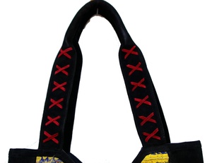 Large Leather Fringed Bohemian Tote Boho Festival Vintage <b>Fabric</b> Shoulder <b>Bag</b> - Product Image 3