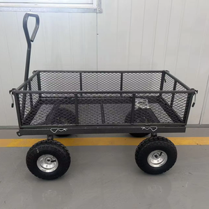 Carretilla de Jardín de Malla de Acero Caldwell, 350 kg, Laterales Desmontables, Recubrimiento en Polvo OEM, Ruedas Antipinchazos de PU de 10 y 13 Pulgadas, Herramientas de Alta Resistencia de 4 Capas - Product Image 1