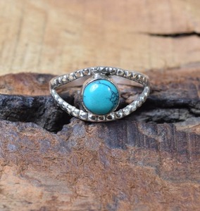 Anillo de Plata de Ley 925 hecho a mano para mujer, piedra preciosa turquesa, joyería de declaración de promesa con chapado en rodio, artículo de joyería caliente - Product Image 4