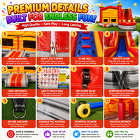 Grand château gonflable avec toboggan, structure de jeu gonflable robuste pour enfants, maison de jeu gonflable pour location d'événements et de fêtes