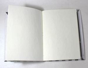 Handmade Recycled Cotton Paper White Color Paper Black Color Stripes Print Cover Fancy Notebook - Product Image 2