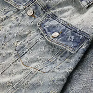 Veste en jean d'hiver tendance pour homme avec doublure en polaire épaisse et col en fourrure pour une chaleur supplémentaire et un style décontracté - Product Image 2