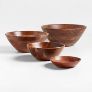 Tazón de servicio de madera tallada rústica elegante para mesa de comedor de granja ensalada pasta pan fruta merienda reuniones familiares - Product Image 3