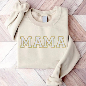 เสื้อสเวตเตอร์คอกลมแขนยาวโอเวอร์ไซส์ผ้าปะติดไหล่กำมะหยี่เสื้อสเวตเชิ้ตคอกลมมีตัวอักษร - Product Image 5