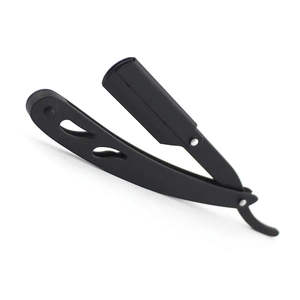 Rasoir droit de barbier en acier inoxydable couleur personnalisée, manche métallique, lame simple, coupe de cheveux, rasoir pliable pour la gorge, rasoir de salon - Product Image 2