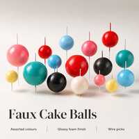 Boules de décoration de gâteau en mousse décorations de gâteau pour fournitures de fête d'anniversaire vert rose noir Faux gâteau Balls