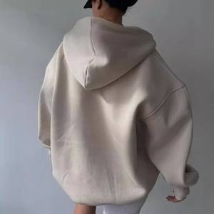 2025 nueva llegada Streetwear sudaderas con capucha de gran tamaño para mujer Drop Shoulder Heavyweight 100% algodón Sudadera con capucha de manga larga para ropa informal - Product Image 2