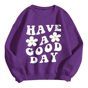 ODM เสื้อสเวตเตอร์ผู้หญิงทรงหลวมโอเวอร์ไซส์ผ้าคอตตอน100% อินเทรนด์ฤดูหนาวทรงหลวมเปิดไหล่ - Product Image 3