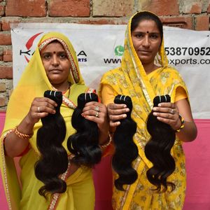 100% non traité indien Bundle Machine Double trame couleur naturelle cheveux femmes noires traitement pas cher aucun Extensions de cheveux humains - Product Image 6