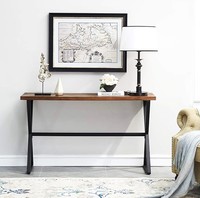 Table console moderne en métal avec rangement, design pliable, multifonctionnelle pour la maison, l'hôtel et l'entrepôt