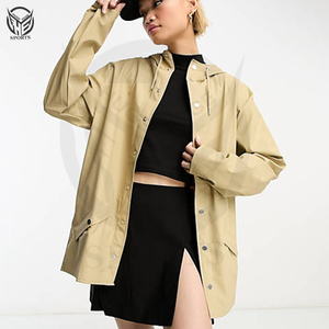 Chaqueta de lluvia Reversible con capucha personalizable de poliéster 100% para hombre, cuello levantado, logotipo bordado en la parte delantera, colores de invierno, tamaños personalizados - Product Image 5