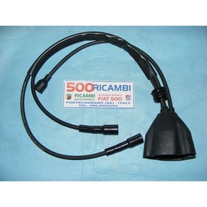 Câble d'allumage en silicone générique pour Fiat 500 L R 126-Serie Cavi Candela Neri avec Spinterogeno Motore et Cuffia - Product Image 1