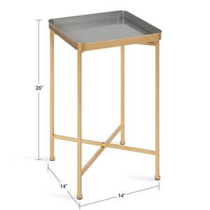 Mesa auxiliar de Pedestal de Metal de lujo plegable, forma cuadrada, nuevo diseño para decoración de Casa de Campo, precio al por mayor 2025 - Product Image 2
