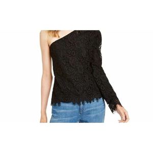 Top Asimmetrico in Pizzo Nero da Donna Leyden, Stile Vintage, Taglia XL, Vestibilità Ampia, Tessuto Traspirante Lavorato a Maglia, Ideale per Ufficio e Feste, Corto - Product Image 1