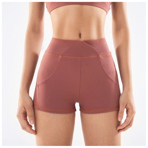 Pantalones cortos de Yoga de verano suaves transpirables con cintura elástica de cintura alta para mujer, traje deportivo de moda lavado personalizado, gimnasio, venta al por mayor XS - Product Image 1