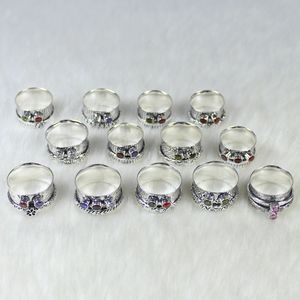 Synthetic Multi Color Glass Gemstone <b>Spinner</b> <b>Rings</b> Jewelry Beautiful Quality Collet <b>Spinner</b> <b>Rings</b> Jewelry for Woman - Product Image 5