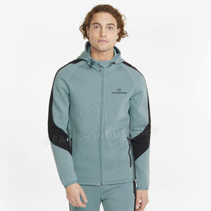 Sweat à capuche zippé personnalisé avec logo pour homme, en molleton de coton et polyester de haute qualité, coupe-vent et respirant, OEM sur mesure - Product Image 3