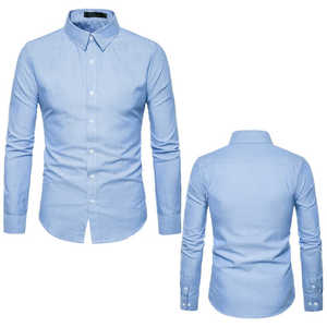 Men's Muscle Dress Shirts Slim Fit Stretch Long&Short Sleeve Casual Button <b>Down</b> Shirt Cotton Stretch Wrinkle-Free Shirts - Product Image 4