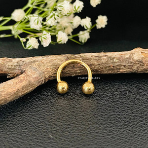 14K Solid <b>Gold</b> Horse Shoe Septum <b>Nose</b> <b>Ring</b> FIne Jewelry. - Product Image 1