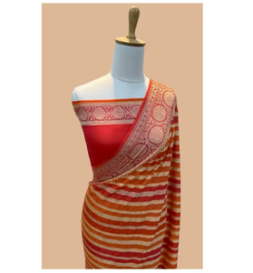 Sari Banarasi Powerloom, motif Zari traditionnel, avec pièce de blouse non cousue assortie, protection solaire, séchage rapide, toutes saisons, idéal pour les fêtes - Product Image 1