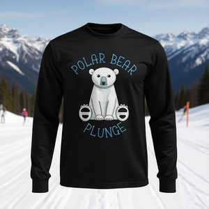 T-shirt promotionnel à manches longues pour sports d'hiver, motif ours polaire mignon - Product Image 3