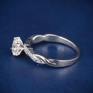Anillo de compromiso de diamante de moissanita de corte redondo de 1ct 2ct de plata S925 personalizado de fábrica para mujer - Product Image 3
