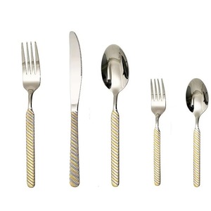 Juego de cubiertos de plata de nuevo diseño para fiesta Juego de cubiertos portátil de vajilla de acero inoxidable - Product Image 2