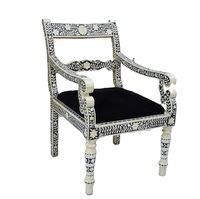 Chaise d'appoint traditionnelle en incrustation de nacre pour Noël avec options de taille personnalisée Options d'incrustation haut de gamme pour Noël