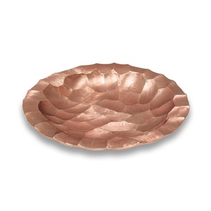 Bol de service en métal plaqué or avec design martelé Forme ronde Fruits et salade Plat de service pour centre de table de mariage Bol profond - Product Image 2