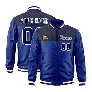 Veste d'université en satin pour hommes personnalisée brodée de baseball Bomber Coat col montant boutons pression avant OEM/ODM en gros pour l'hiver - Product Image 5