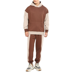 Chándal de algodón 100% con capucha para hombre con estilo, ropa deportiva transpirable de secado rápido de dos piezas, entrenamiento de gimnasia, correr, trotar, moda - Product Image 1