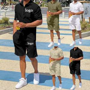 Unisex <b>Sets</b> Shirt and Shorts a <b>Set</b> Men High Quality Logo Embroidery Custom Women's T-shirt Shorts - Product Image 6