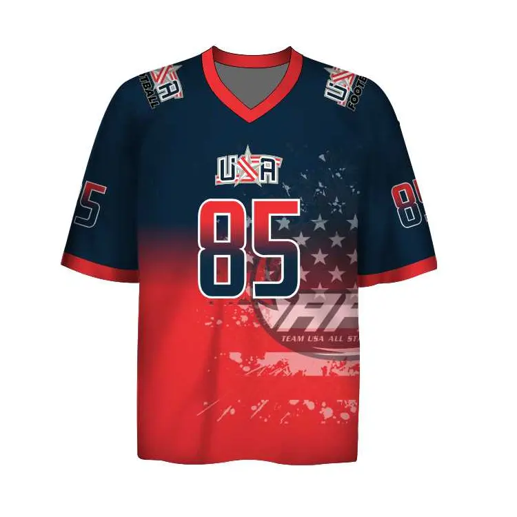 American OEM Maillot de fan de football personnalisé de haute qualité Nouveau style Tackle Twill Numbers Maillot de football