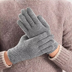 Nouveau gros doigt complet mode couleur conduite écran tactile magique chaud hiver hommes laine tricot laine gants fabriqués par maximiser l'usure - Product Image 4