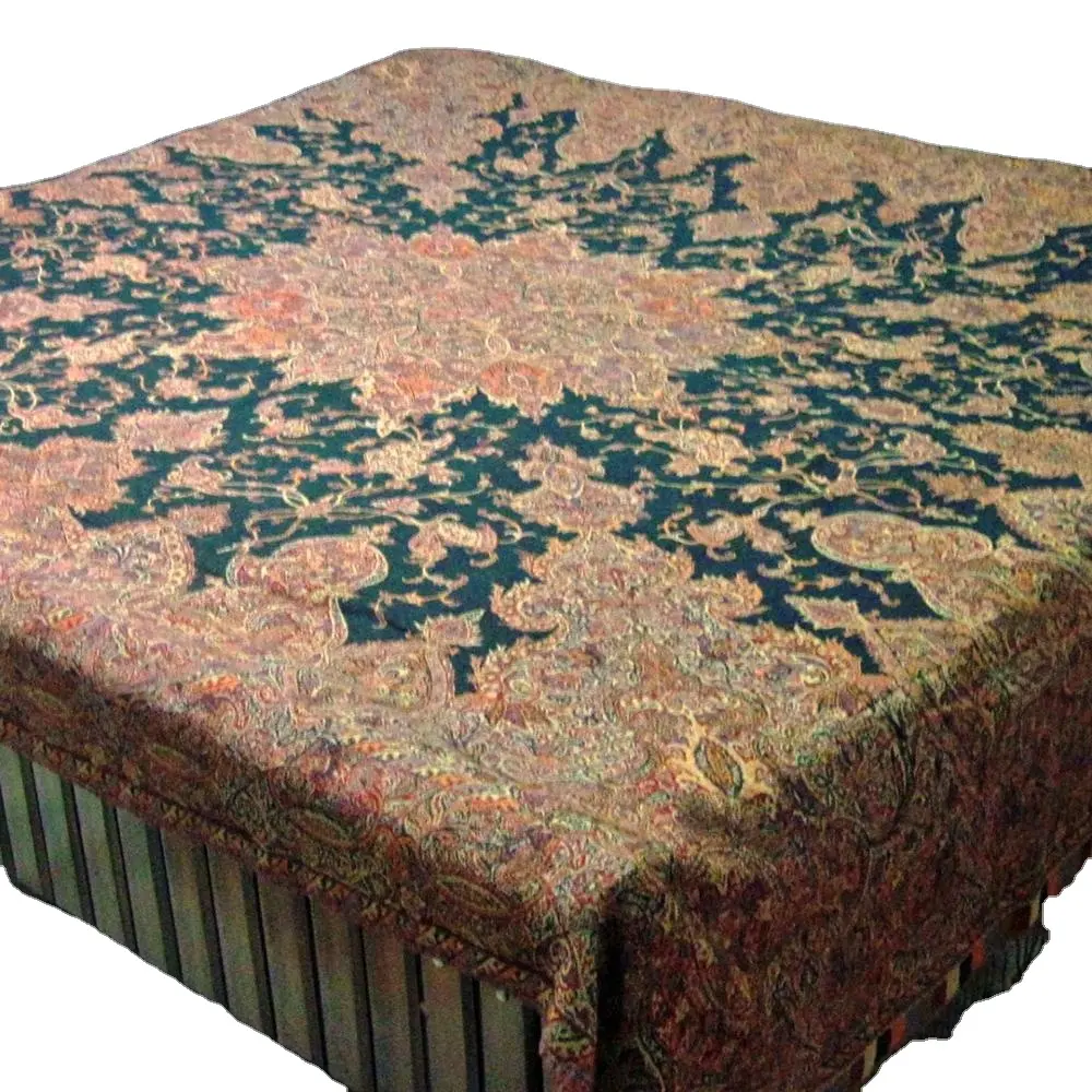 Yün yatak örtüleri geleneksel Pashmina Paisley stilleri otel ipliği boyalı jakarlı 100TC dokuma 60